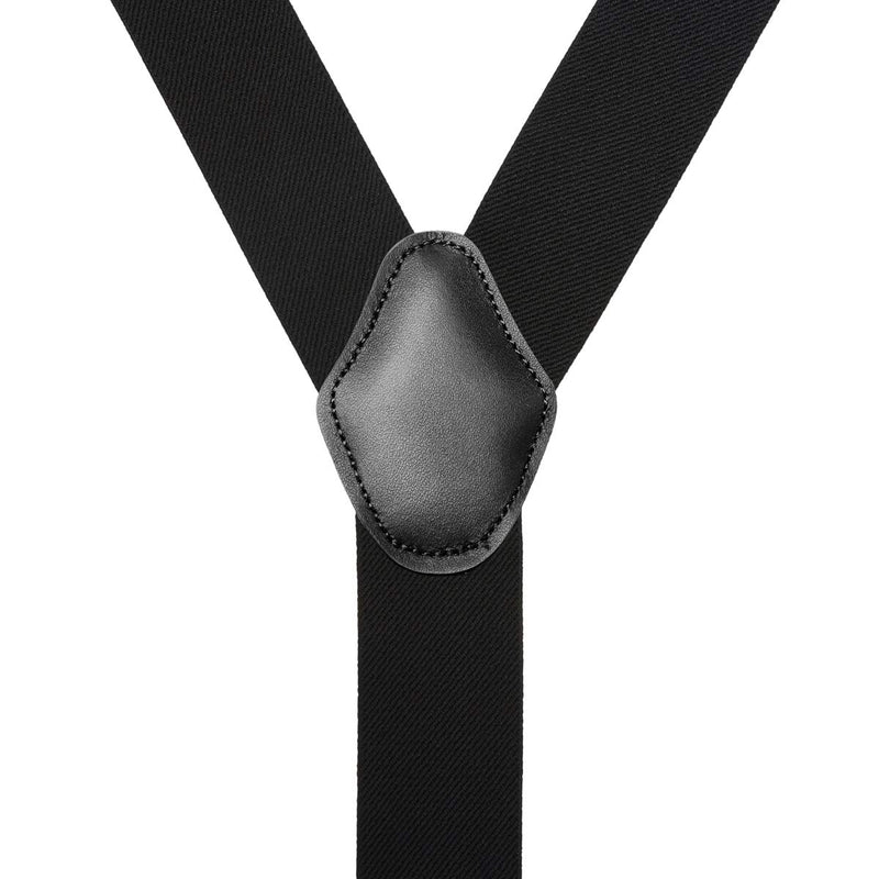 [Australia] - Mens Button End Suspenders 49 Inch Y-Back Adjustable Elastic Tuxedo Suspenders by Grade Code Black-2 