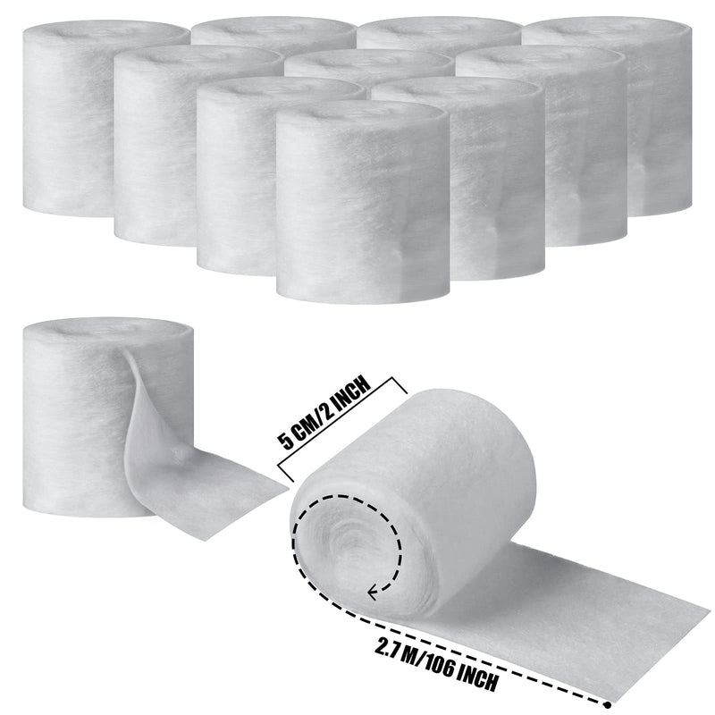 [Australia] - 12 Rolls Cast Padding Cotton Undercast Padding Roll Cotton Wraps Cast Padding Use with Soft Plaster Cloth Gauze Bandage for Halloween Hobby Art Projects Mask Making Craft Body Casts, 2 Inch x 8.8 ft 