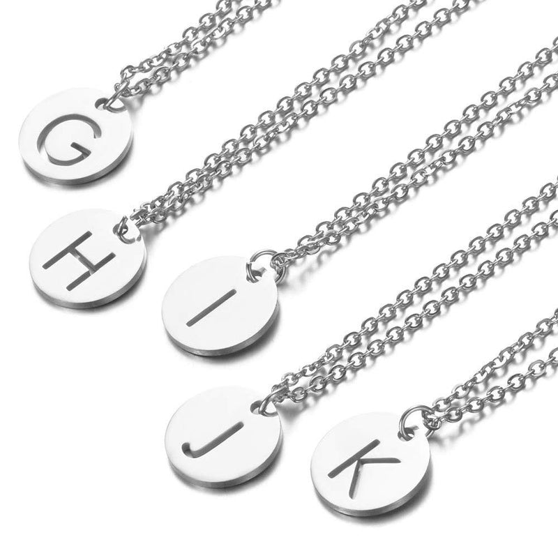 [Australia] - Fashion Stainless Steel Letter Pendant Necklace, Rolo Chain 16''+2'' J 