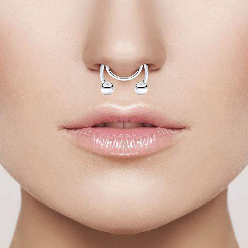 [Australia] - SCERRING Fake Septum Nose Hoop Rings Stainless Steel Faux Lip Ear Nose Septum Ring Non Piercing Clip On Nose Hoop Rings Body Piercing Jewelry 20PCS 20PCS - Mix Color 1# 