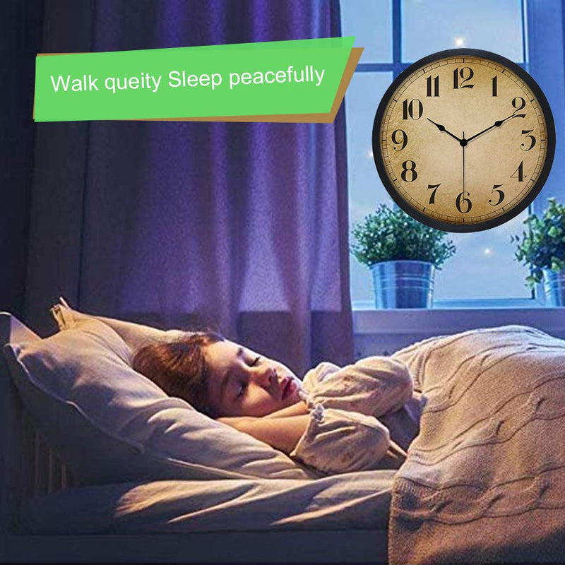 [Australia] - Gkwet Black Retro Wall Clock, Silent Non Ticking 10 Inch Quality Quartz Decorative Wall Clock, Round Easy to Read Home, Office, School Clock C 