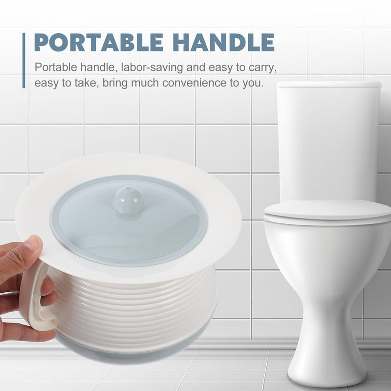 [Australia] - Balacoo Portable Toilet Urinal Spittoon Chamber Pot Potty Pla- stics Bedpan Urine Bucket Bottle with Lid for Adults Child Pregnant Elderly (Sky- Blue) Sky-blue 