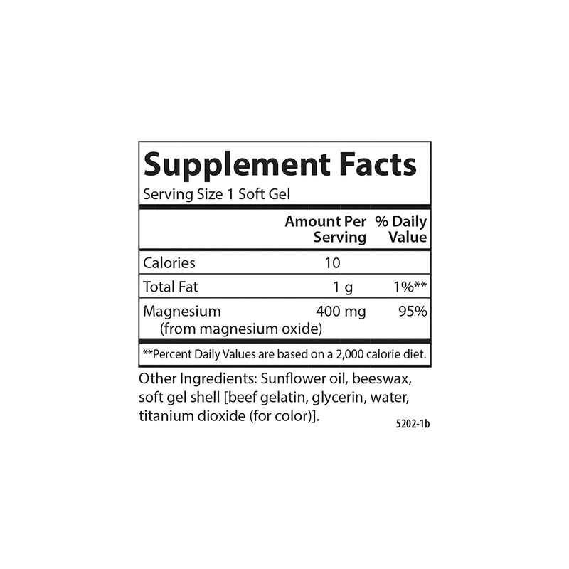 [Australia] - Carlson - Magnesium Gels, 400 mg of Magnesium per Softgel, Heart & Muscle Support, Magnesium Gel Caps, Bowel Function, Magnesium Supplement, 250 Softgels 250 Count (Pack of 1) 