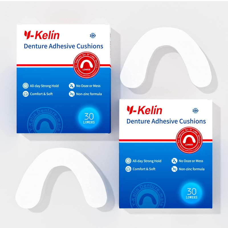 [Australia] - Y-Kelin Denture Adhesive Cushion Lower 30 Pads (2 Pack) 2 pack 