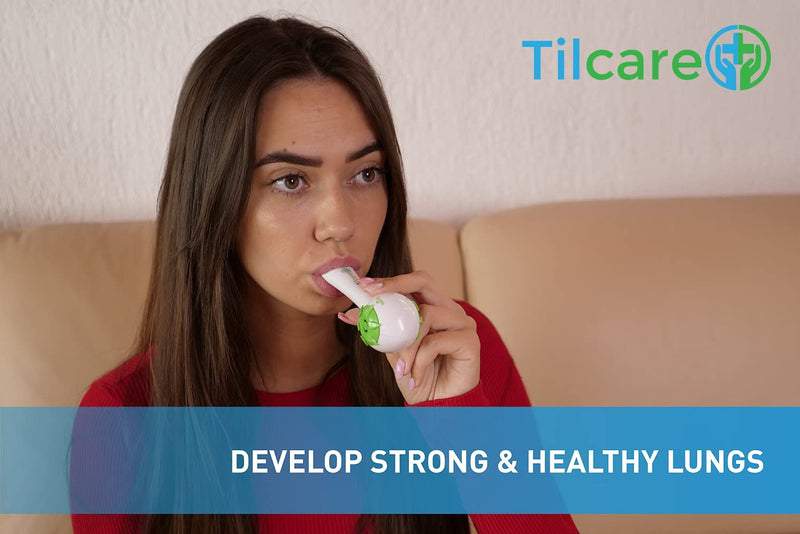 [Australia] - Inspiratory Expiratory Muscle Trainer by Tilcare - Perfect Breathing Exercise Device for Developing Strong Lungs - Lung Expander Exerciser That is a Great Drug-Free Therapy for COPD, CHF, or Dysphagia 