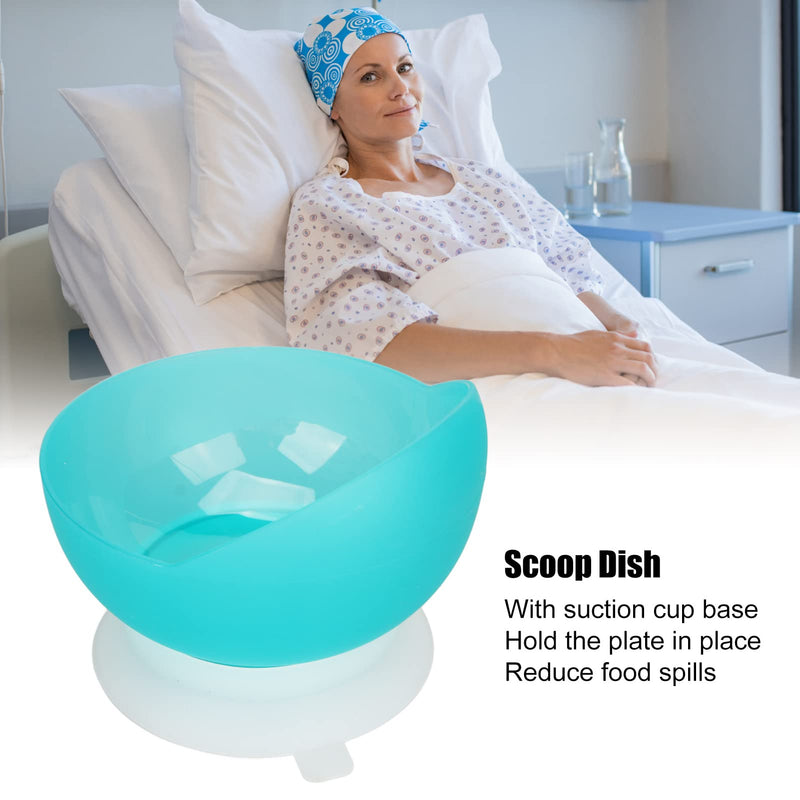 [Australia] - Scoop Dish Plates Bowls with Suction Base, Bowl with Suction Cup Base, Self Feeding Dinnerware for Elderly Disabled, Scoop Plates Bowls,Auxiliary Tableware 