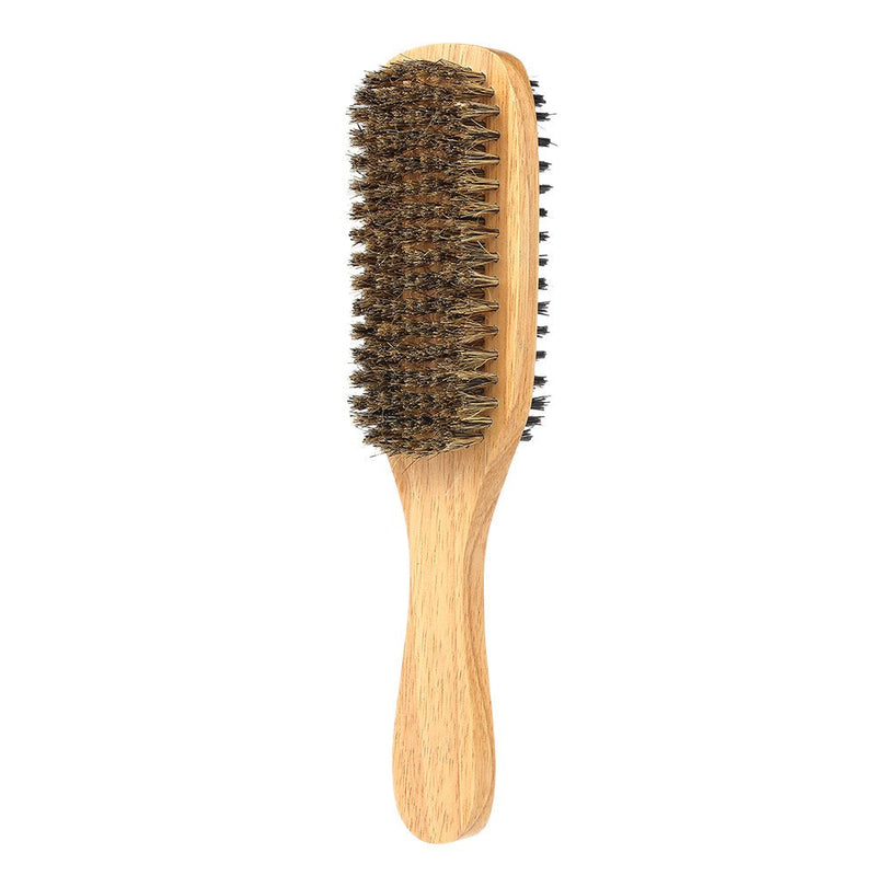 [Australia] - Men's Beard Brush Double-Sided Facial Hair Brush Shaving Comb Male Mustache Brush Solid Wood Handle 