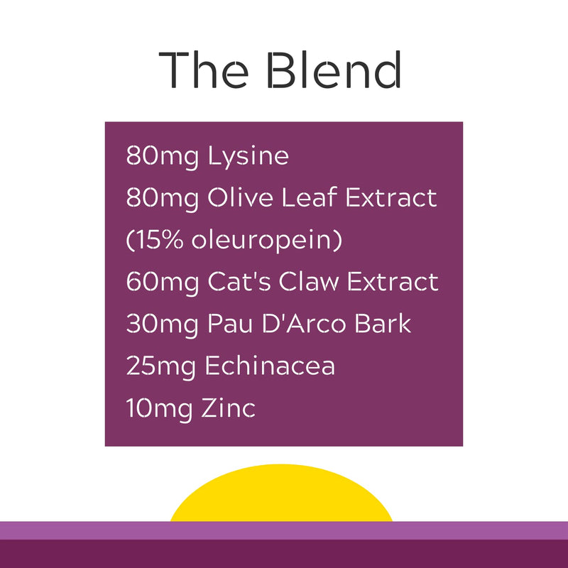 [Australia] - Lysine Cold Sore Treatment - with Olive Leaf Extract with Cat’s Claw, PAU Darco and Echinacea - Complex Immune Booster - High in Antioxidants - Virago - 90 Tablets - Made in USA - CaliVita 