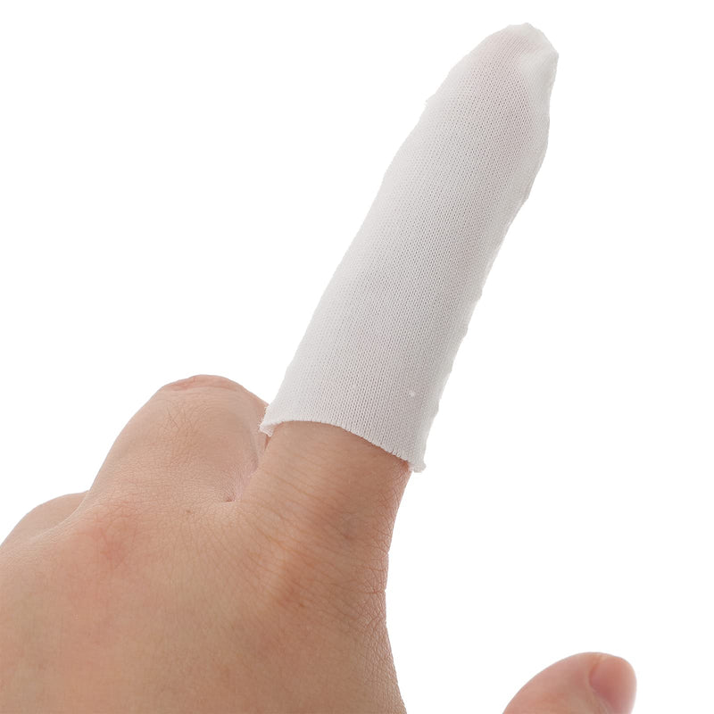 [Australia] - HEALIFTY 200Pcs Cotton Finger Cover Sweatproof Finger Tube Protector Anti-Scratch Finger Cot for Home Store (White) 