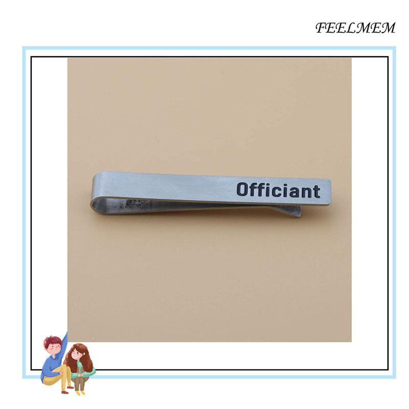 [Australia] - FEELMEM Wedding Officiant Gift Officiant Stainless Steel Tie Clips Wedding Party Appreciation Gift for Wedding Officiant silver 