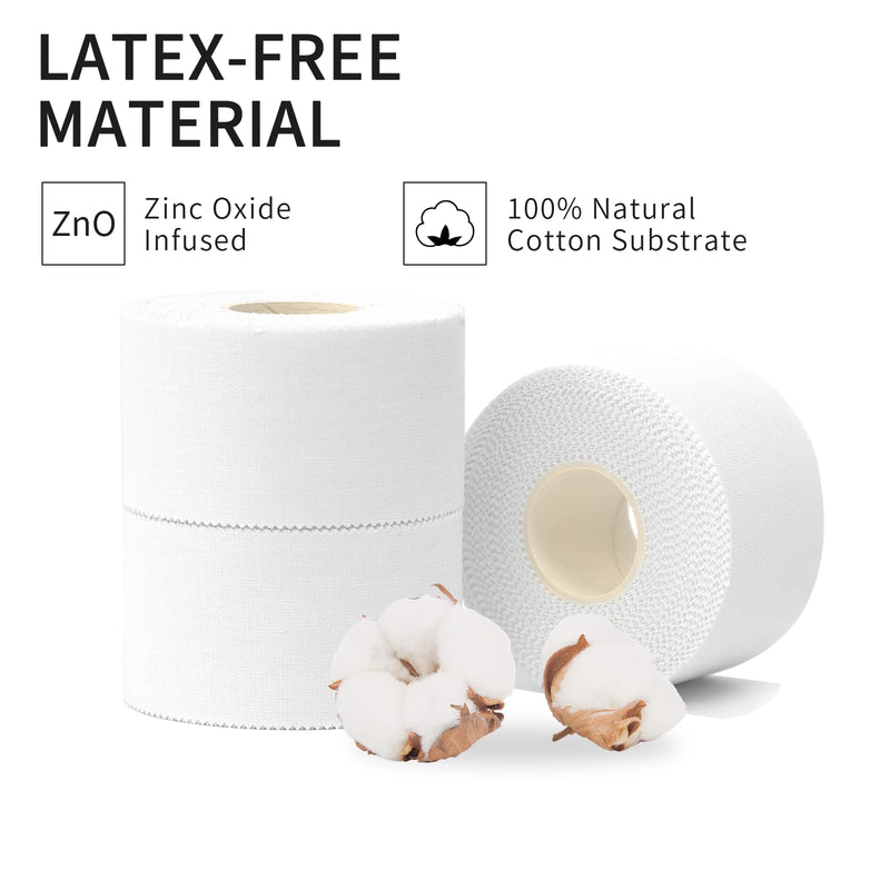 [Australia] - (3 Pack) Lobtery White Athletic Tape (1.5" x 10yds) Very Strong Athletic Tape No Sticky Residue for Athletes, Sport Trainers and First Aid Injury Wrap, Suitable for Fingers Ankles Wrist 