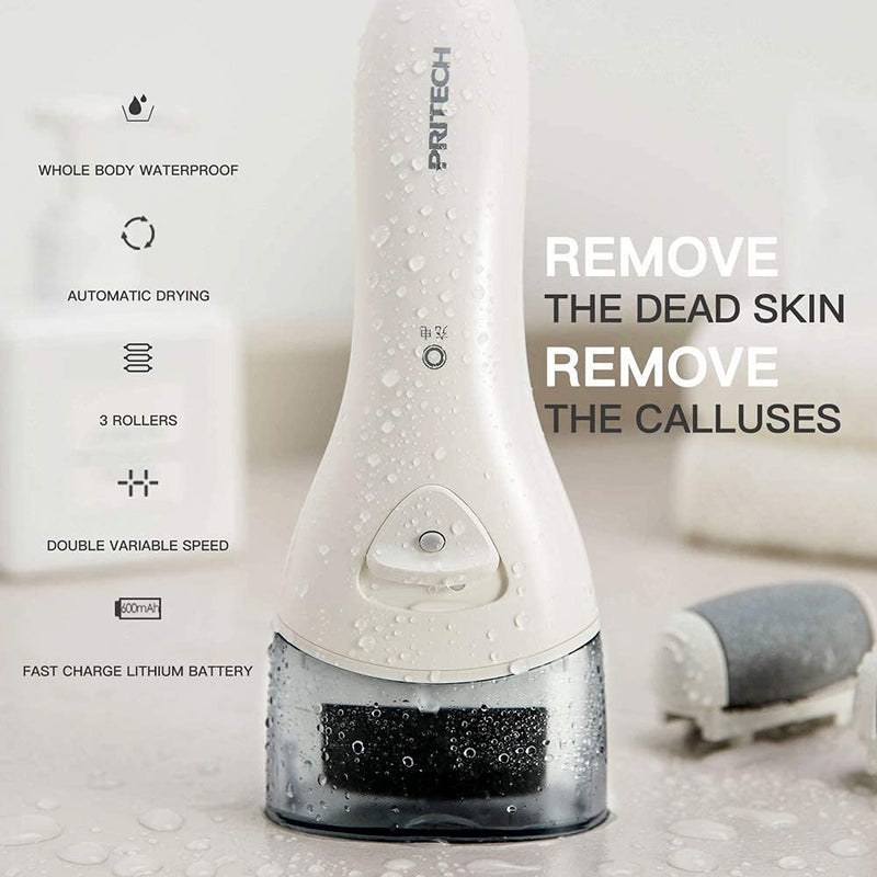 [Australia] - Electric Feet Callus Removers Rechargeable,Portable Electronic Foot File Pedicure Tools, Electric Callus Remover Kit,Professional Pedi Feet Care Perfect for Dead,Hard Cracked Dry Skin Ideal Gift 001-white 