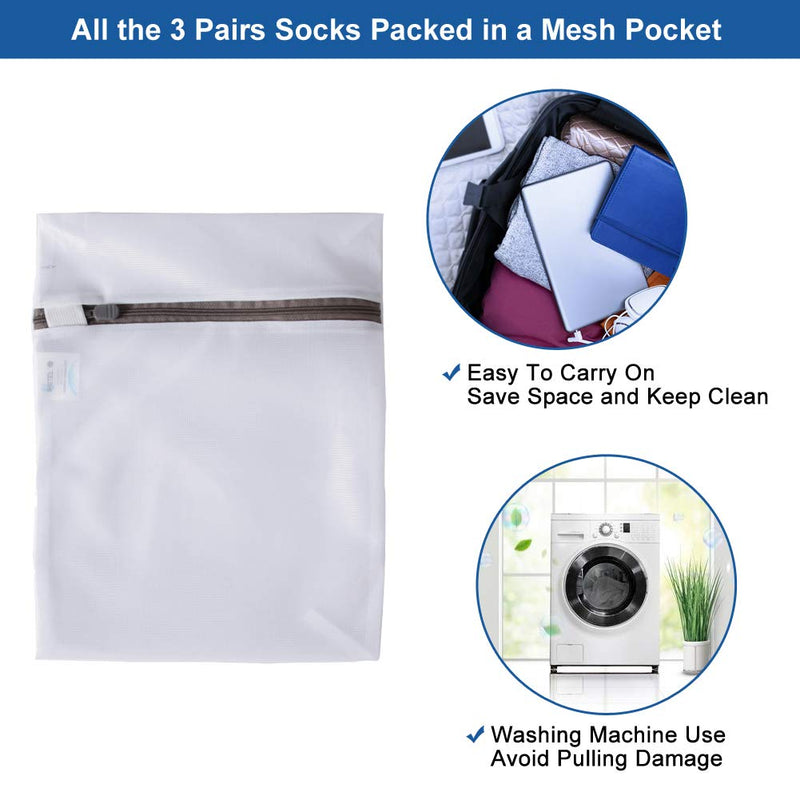 [Australia] - Facool Diabetic Socks for Men Women, Merino Wool Non-Binding Top Crew Socks with Cushion Sole, Seamless Toe 3 Pairs Light Grey X 3 Medium 