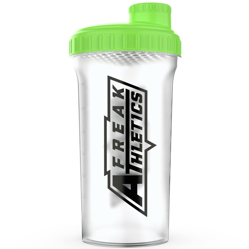 [Australia] - Protein Shaker Bottle 700ml Premium BPA Free shaker Bottle by Freak Athletics (Clear Transparent / Green Lid) Clear Transparent / Green Lid 