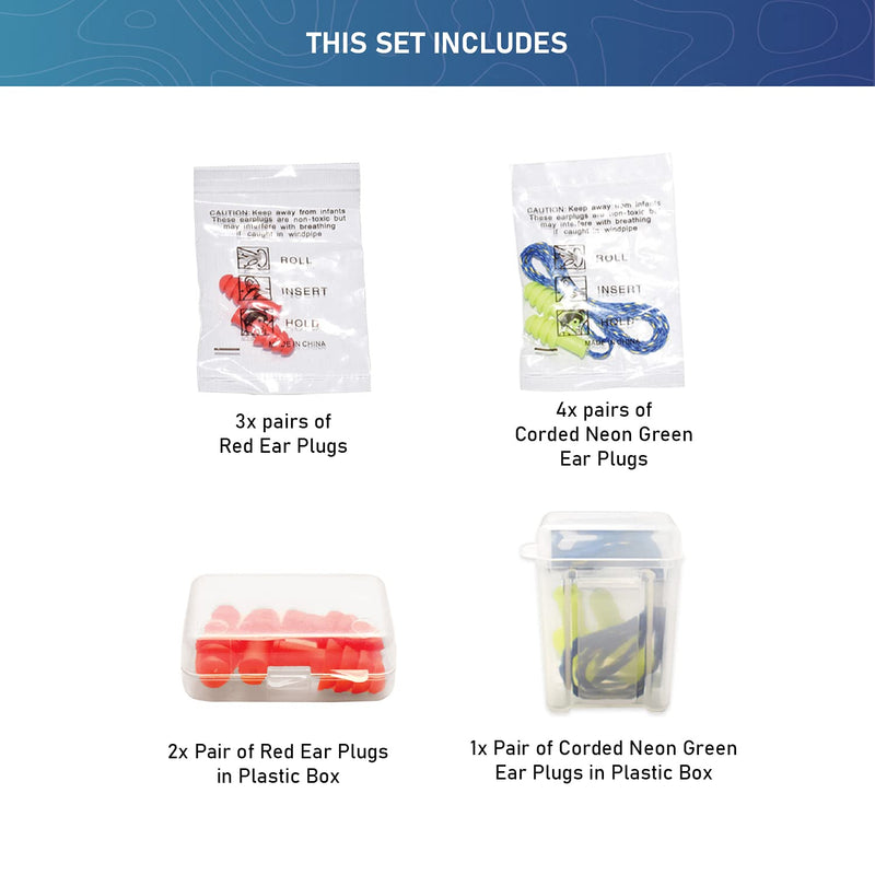[Australia] - Quality Silicone Reusable Ear Plugs - 10 Pairs with 2 Plastic Cases 30dB Noise Cancelling Sound Blocking Soft Washable with Strings for Adults Kids Sleeping Swimming Shooting, Work Loud Noise 