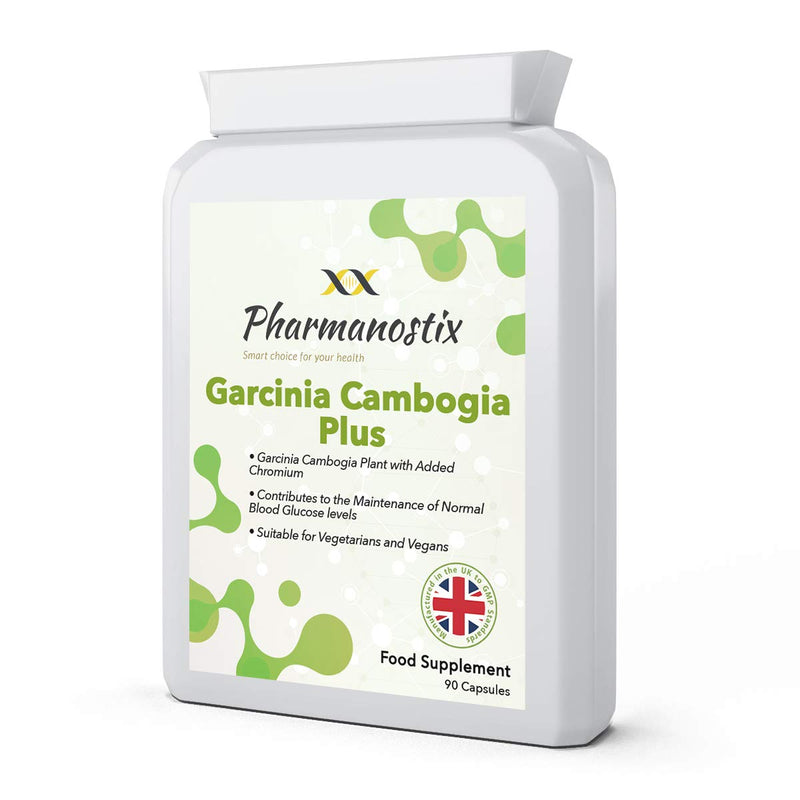 [Australia] - Garcinia Cambogia Plus with Added Chromium 1500 mg Daily Dosage- 90 Capsules -Super Strength All Natural Whole Fruit - Vegan Suitable- UK Manufactured by Pharmanostix 