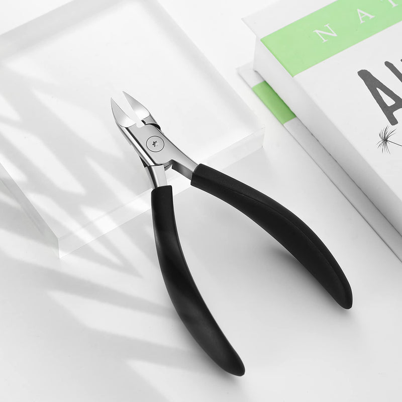 [Australia] - FVION Nail Clippers for Thick Nails or Ingrown Toenails, Thick Nail Clippers for Elderly, Precision Long Handled Toenail Clippers for Women & Men - Black 