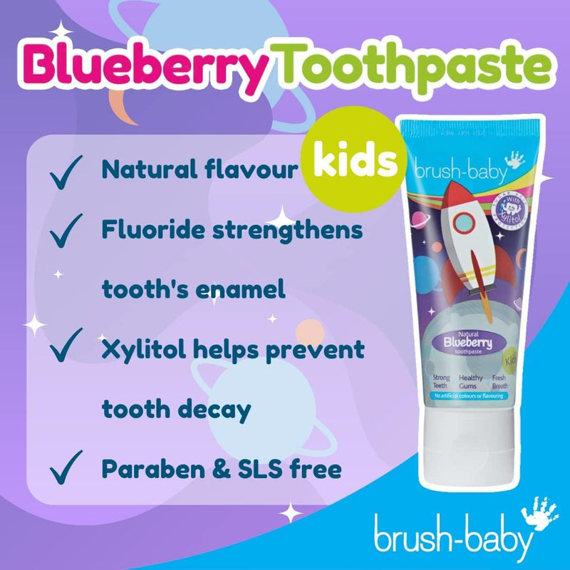 [Australia] - brush-baby Natural Blueberry Flavoured Rocket Toothpaste (3+ Years) 50ml Tube 
