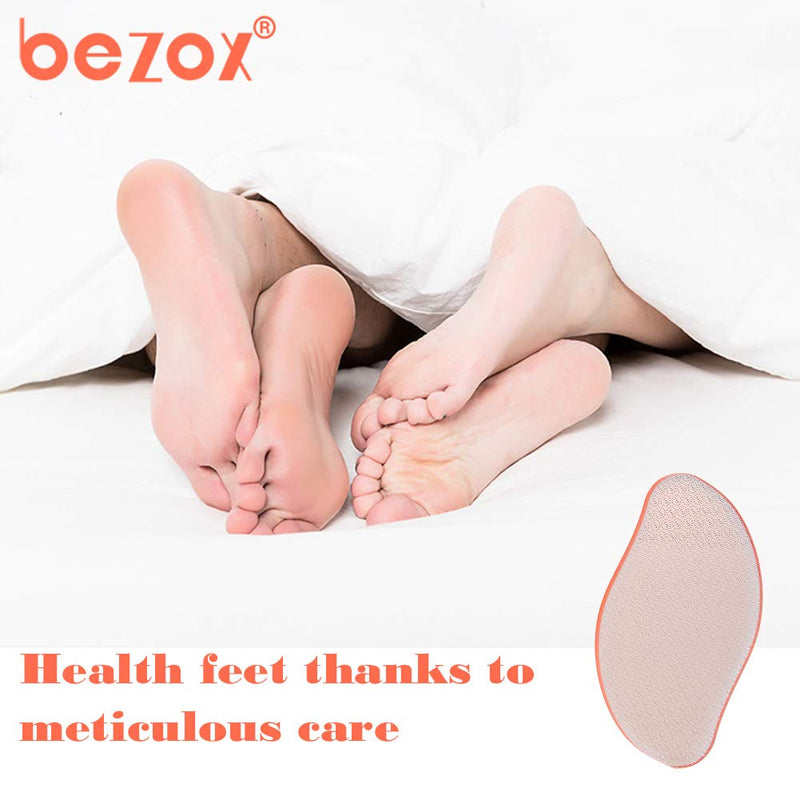 [Australia] - BEZOX Glass Foot File Callus Remover, Crystal Pedicure File for Callused, Coarse, Hard Skin Removal, Portable Hand Sized Foot Scraper for Cracked Heel - Orange 