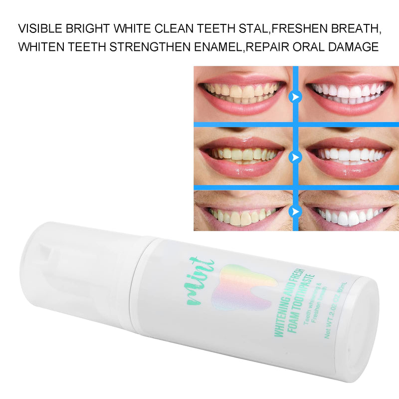[Australia] - Foam Toothpaste 60ml Mint Whitening and Fresh Foam Toothpaste Teeth Cleaning Mousse Toothpaste for Adult Children Oral Care 