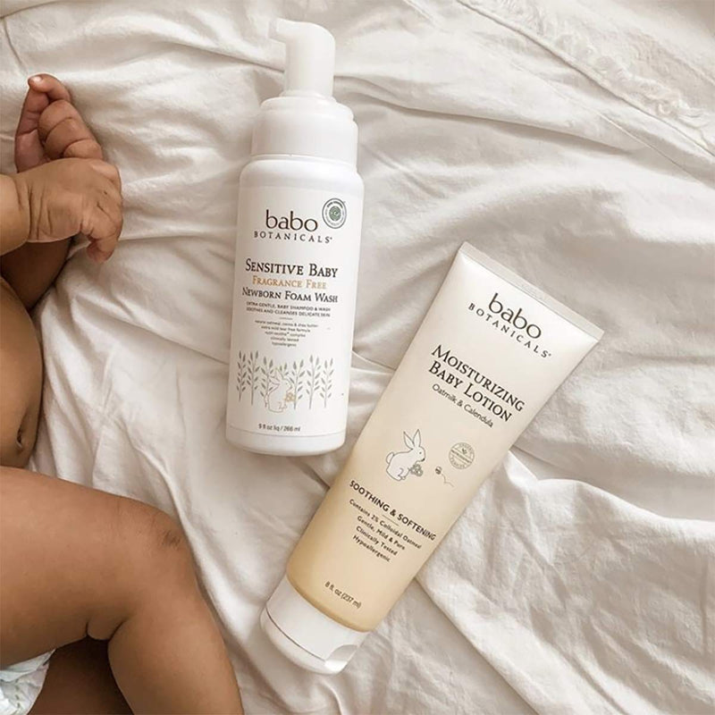 [Australia] - Babo Botanicals Moisturizing Lotion - Face & Body Plant-Based Lotion for Babies, Kids & Adults with Sensitive or Dry Skin - with Colloidal Oatmeal, Organic Calendula & Shea Butter - 8 fl. oz. 8 Fl Oz (Pack of 1) 