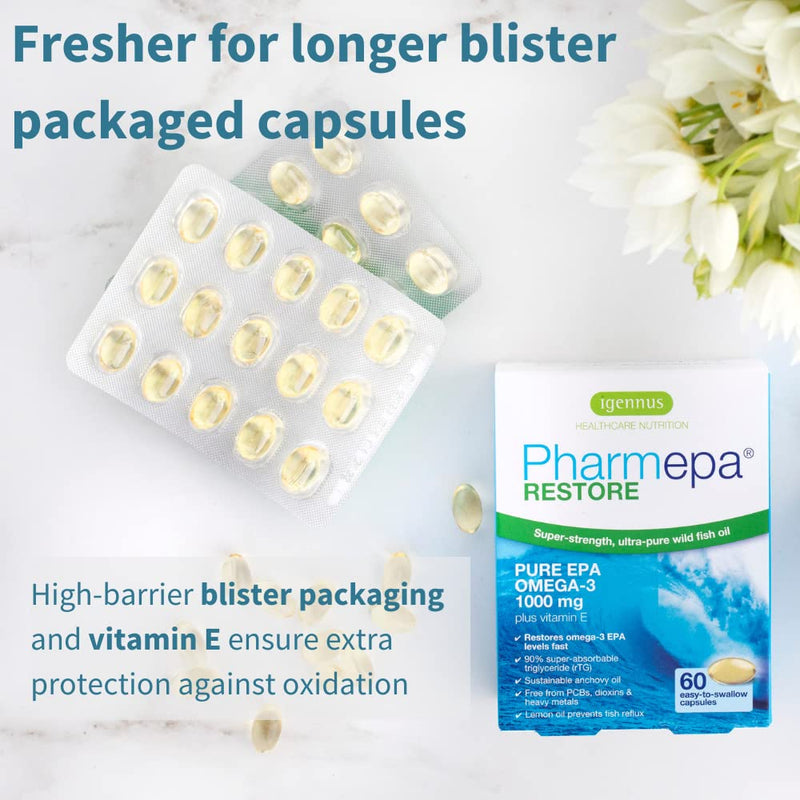 [Australia] - Pharmepa Restore - 1000 mg Pure EPA Omega-3 from Wild Fish Oil, 1-Month Supply - 60 Capsules 