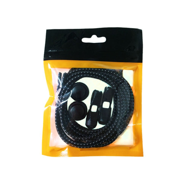 [Australia] - YOCZOX Elastic Lock Shoelaces with Reflective Threads, 3mm Running Triathlon Shoelaces, Easy Fit, More Comfortable, No-tie Speed Lock Laces, 120CM, Black 
