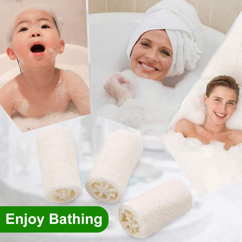 [Australia] - 6 Pcs Natural Loofah, Exfoliating Luffa Natural Loofah Sponge Body Scrubber For Bathing And Back Caring Spa, 4 Inch Length Organic Loofah Loofahs Sponges For Shower Scrubbing And Kitchen Cleaning 