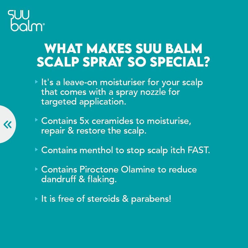 [Australia] - Suu Balm - Scalp Care Rapid Itch Relief Spray Moisturiser - Dry, Itchy, Flaky Scalp Treatment (100ml) 