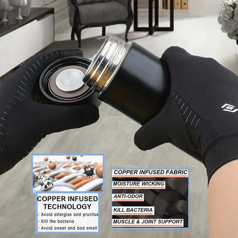 [Australia] - 2 Pairs Copper Compression Full Finger Arthritis Gloves ,Copper Arthritis Glove with Touch Screen Fingers for Men & Women Medium (2 Pair) 