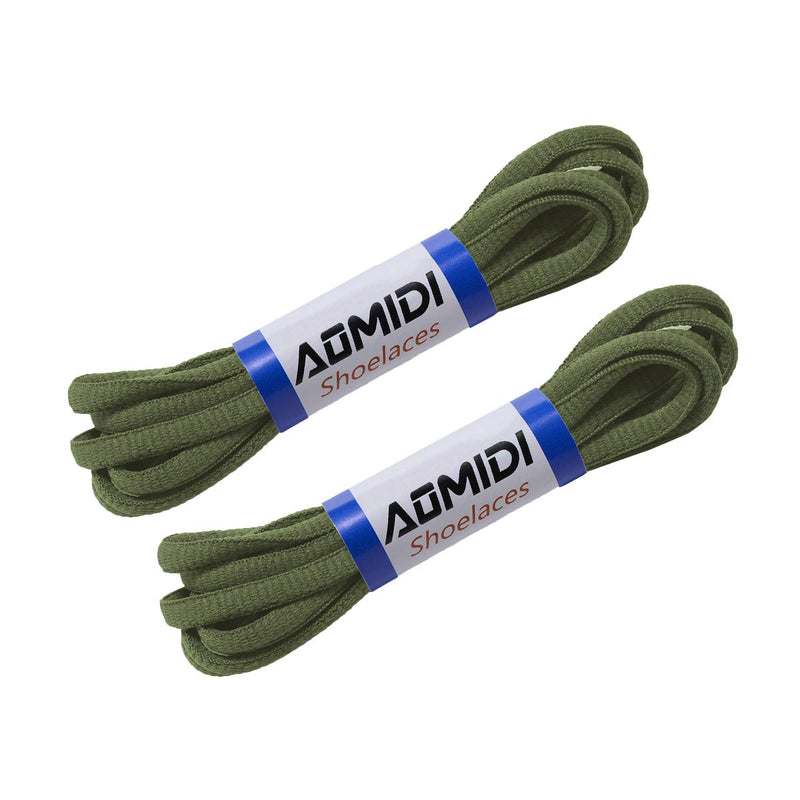 [Australia] - Shoelaces Oval Half Round 1/4" Shoes Lace (2 Pair)- for Sneakers and Casual shoes Shoelaces Replacements 27" inches (69 cm) Army Green 