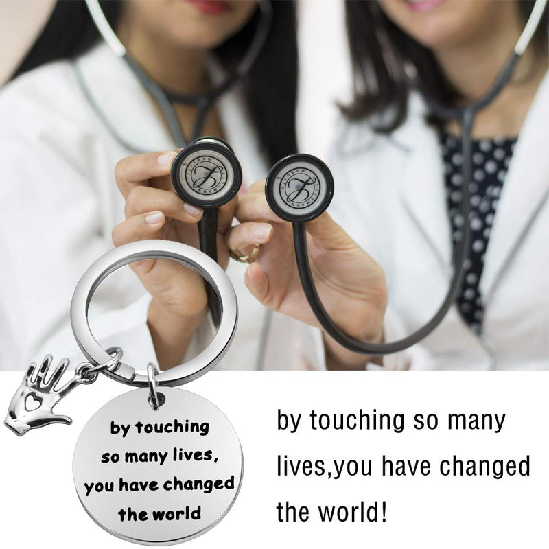 [Australia] - AKTAP Midwife Keychain Nurse Gift by Touching So Many Lives You Have Changed The World Appreciation Gift for Doctor Nurse Midwife 