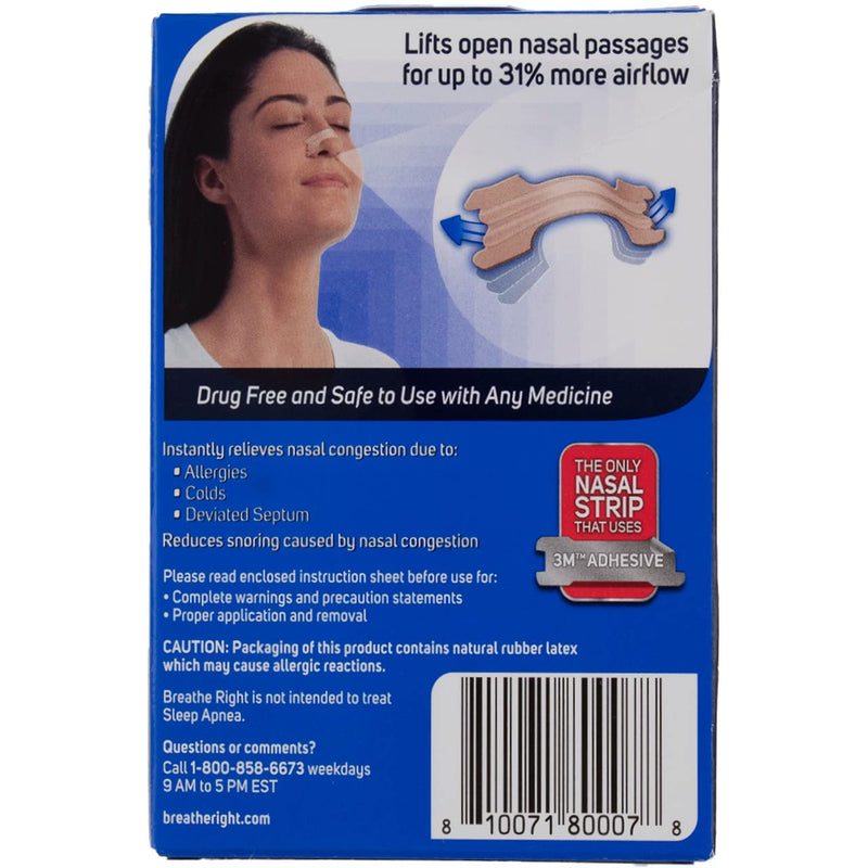 [Australia] - Breathe Right Nasal Strips to Stop Snoring, Drug-Free, Original Tan Large 30 Count (Pack of 3) 
