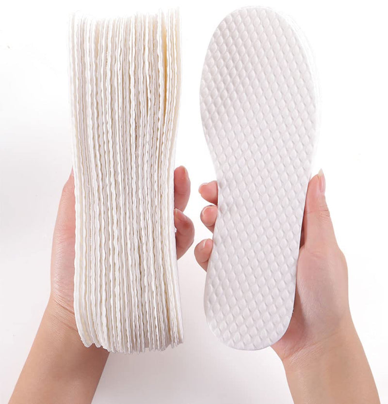 [Australia] - 10 Pairs Disposable Breathable Insole Thin Sweat-Absorbing Deodorant Insoles for Unisex US Size 6.5 (24CM) 