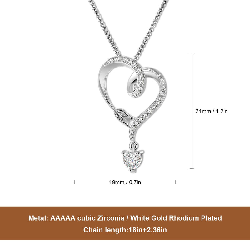 [Australia] - Angelady 925 Sterling Silver Necklace for Women With Heart Cublic Ziron, Infinity Arrow Heart Pendant Necklaces for Girls Girlfriend Wife Anniversary Presents --Luxury Box 