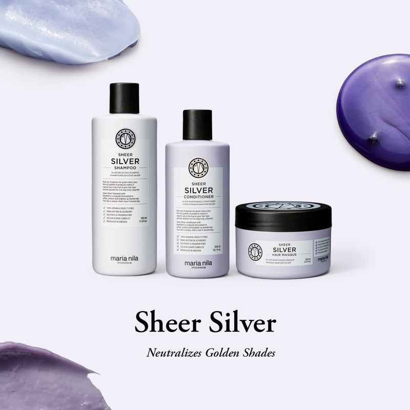 [Australia] - Maria Nila Sheer Silver, Neutralizes Golden Shades, Violet Pigments Gives Cool Tone, 100% Vegan & Sulfate/Paraben free Silver Conditioner 100 ml 