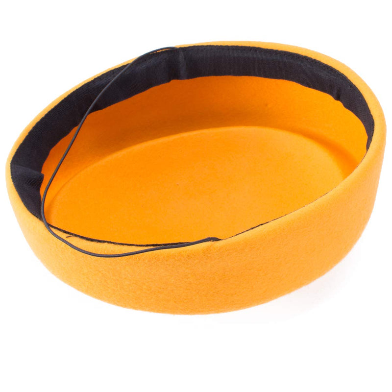 [Australia] - Lawliet Cocktail Fascinator Base Wool Air Hostesses Pillbox Hat Millinery Making A139 Yellow 