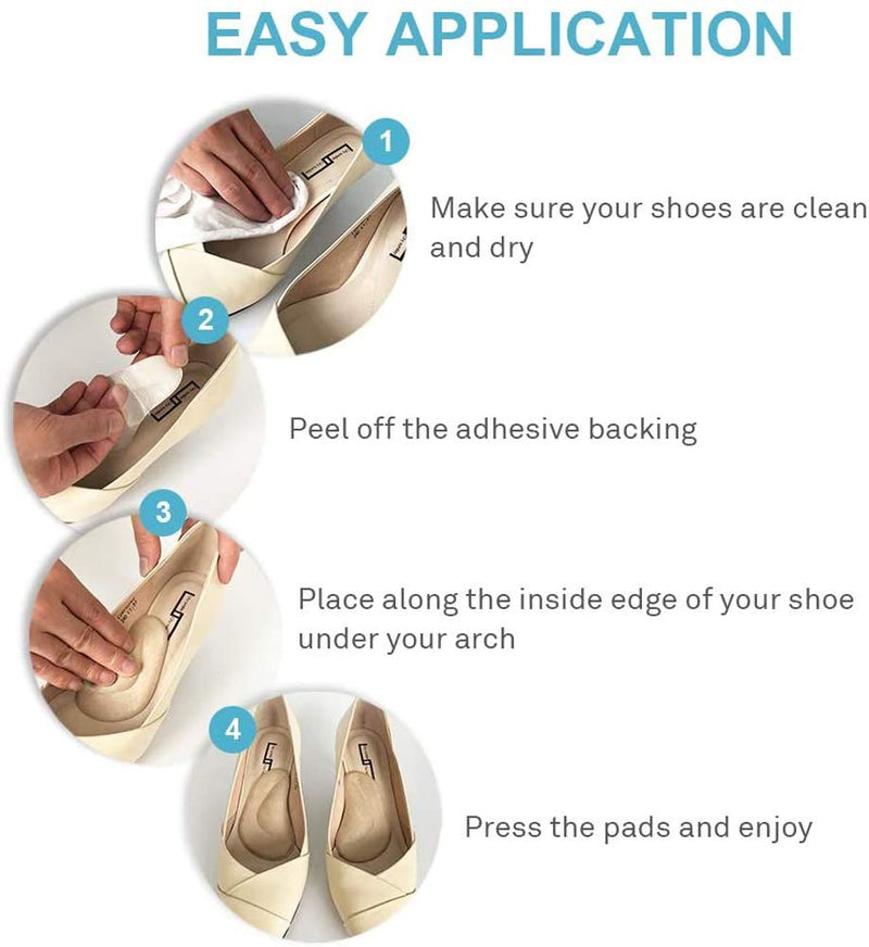 [Australia] - CAREOR 2 Pairs Arch Support Insoles, for Plantar Fasciitis/Fallen Arches/Heel Spurs/Metatarsal Pads/Shock Absorbers for Women and Men (Pink) Pink 