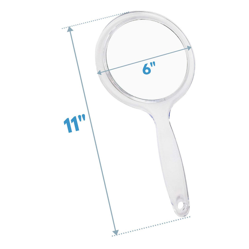 [Australia] - RUCCI Round Hand Held Magnifying Makeup Mirror 10X 1X Clear Acrylic Double-Sided Mirror with Handle 