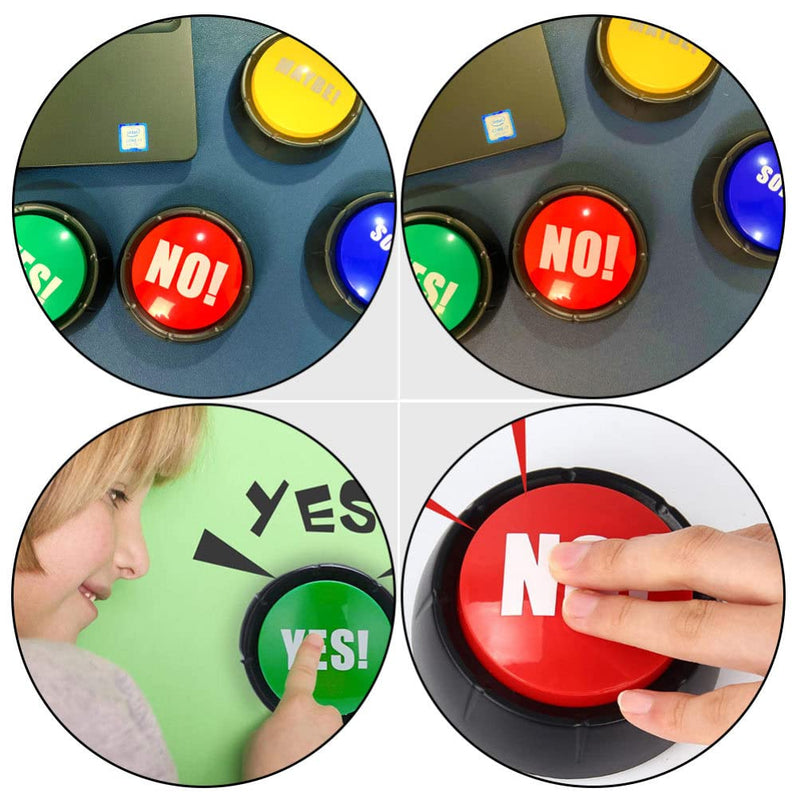 [Australia] - NUOBESTY Sound Button Talking Yes No Buzzer Buttons Game Yes No Talking Button for Funny Party Quiz Contest Holiday Supplies Board Games Toy, No Battery 2PCS 