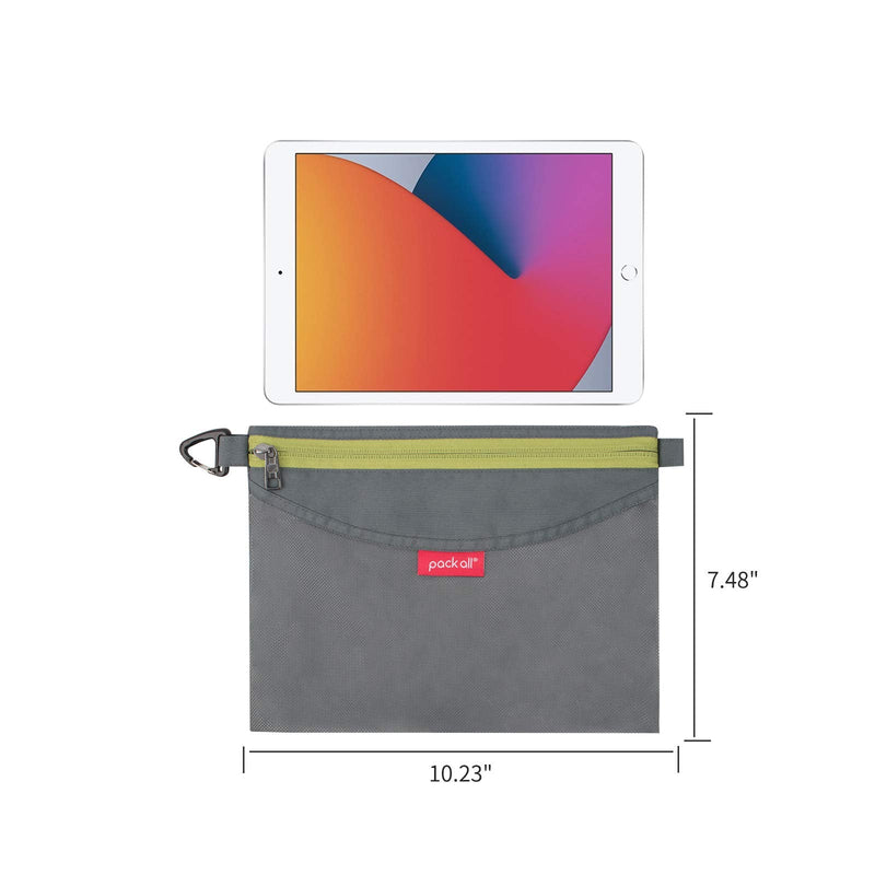 [Australia] - pack all Water-Resistant Material Zipper Pouch, Mesh Zipper Bags for Storage, Travel, Office (Gray, Medium) M Gray 