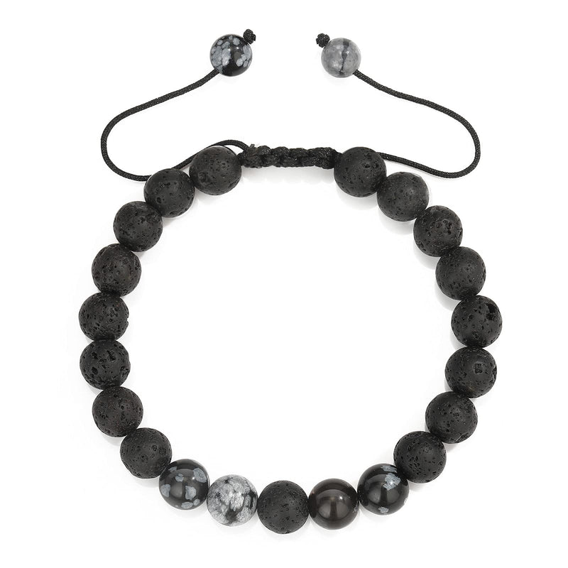 [Australia] - MengPa Beaded Bracelets Mens Lava Rock Stone Anxiety Essential Oil Volcanic Bead Bracelet Set Alabaster 