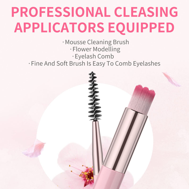 [Australia] - Eyelash Extension Shampoo & Brush + Mascara Wand,Eyelash Shampoo Foaming Cleanser for Professional Salon and Home Care,Wash for Extensions and Natural Lashes, Nourishing Formula（60ml/2fl.oz） Cherry blossom 