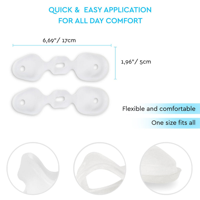 [Australia] - Soles Gel Bunion Pad and Toe Separator with Splint - Big Toe Straightener Helps Relieve Foot Pain - Hypoallergenic Silicone - One Size Fits All, White 