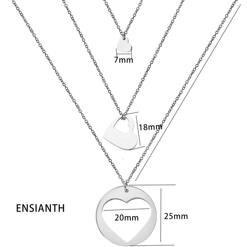 [Australia] - ENSIANTH Generations Necklace Set Heart Cutout Necklace for Grandmother Mother Daughter 