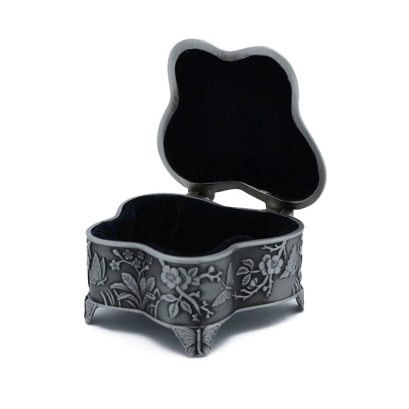 [Australia] - Naimo Vintage Exquisite Antique Butterfly Shape Jewelry Box with Rose Sculpture Retro Gift Creative Present Small Butterfly 