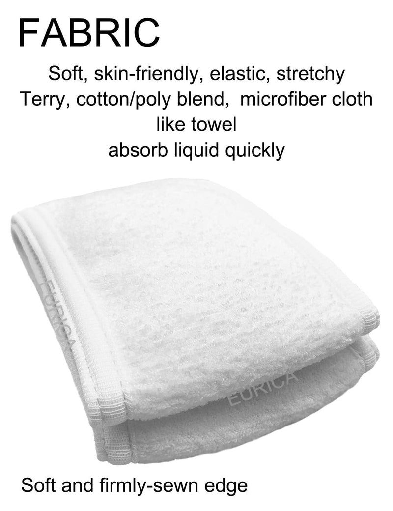 [Australia] - Spa Headband Hair Wrap EUICAE Sweat Headband Head Wrap Hair Towel Wrap Non-slip Stretchable Washable Makeup Headband for Face Wash Facial Treatment Sport Fits All White (White) 