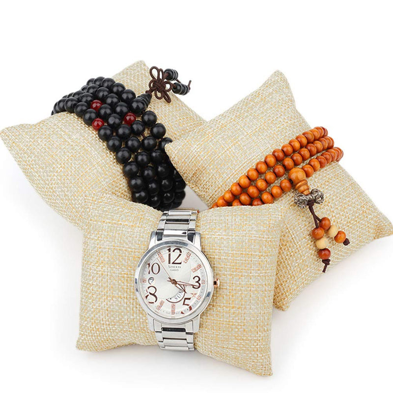 [Australia] - Teensery 8 Pcs Linen Small Bracelet Watch Pillow Bangle Cushions for Jewelry Displays, 2.8x3.1 inch 