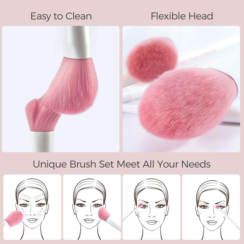 [Australia] - VICTORIA HYDE 5 Pieces Professional Makeup Brushes Set Plant Fiber Bristles Make Up Brush Kit 