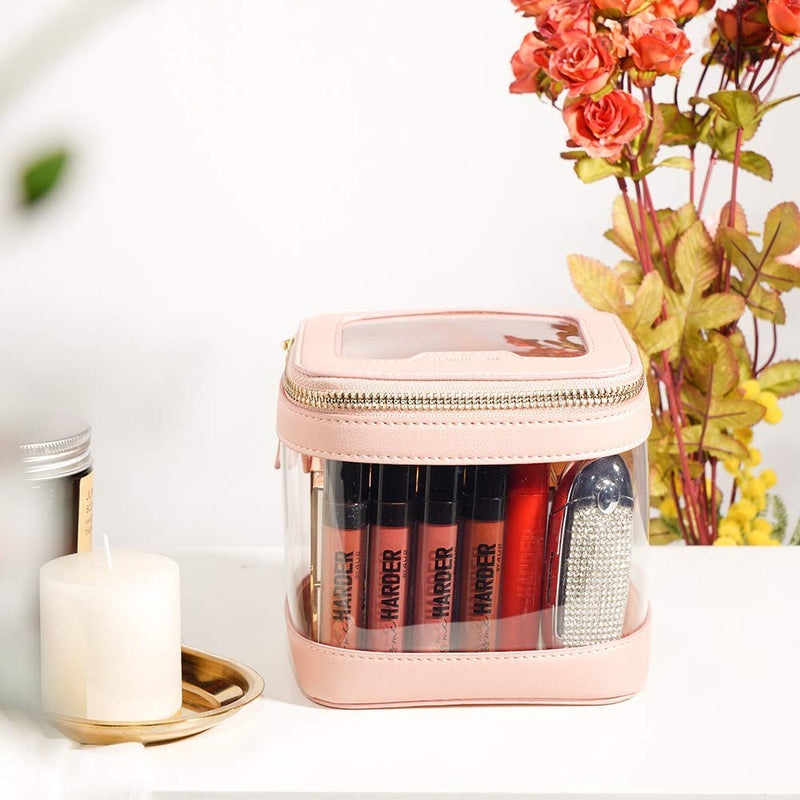 [Australia] - Clear Makeup Bag Small Clear Makeup Box Lipstick Organizer Bag Waterproof Portable Cosmetic Travel Toiletries Bags 